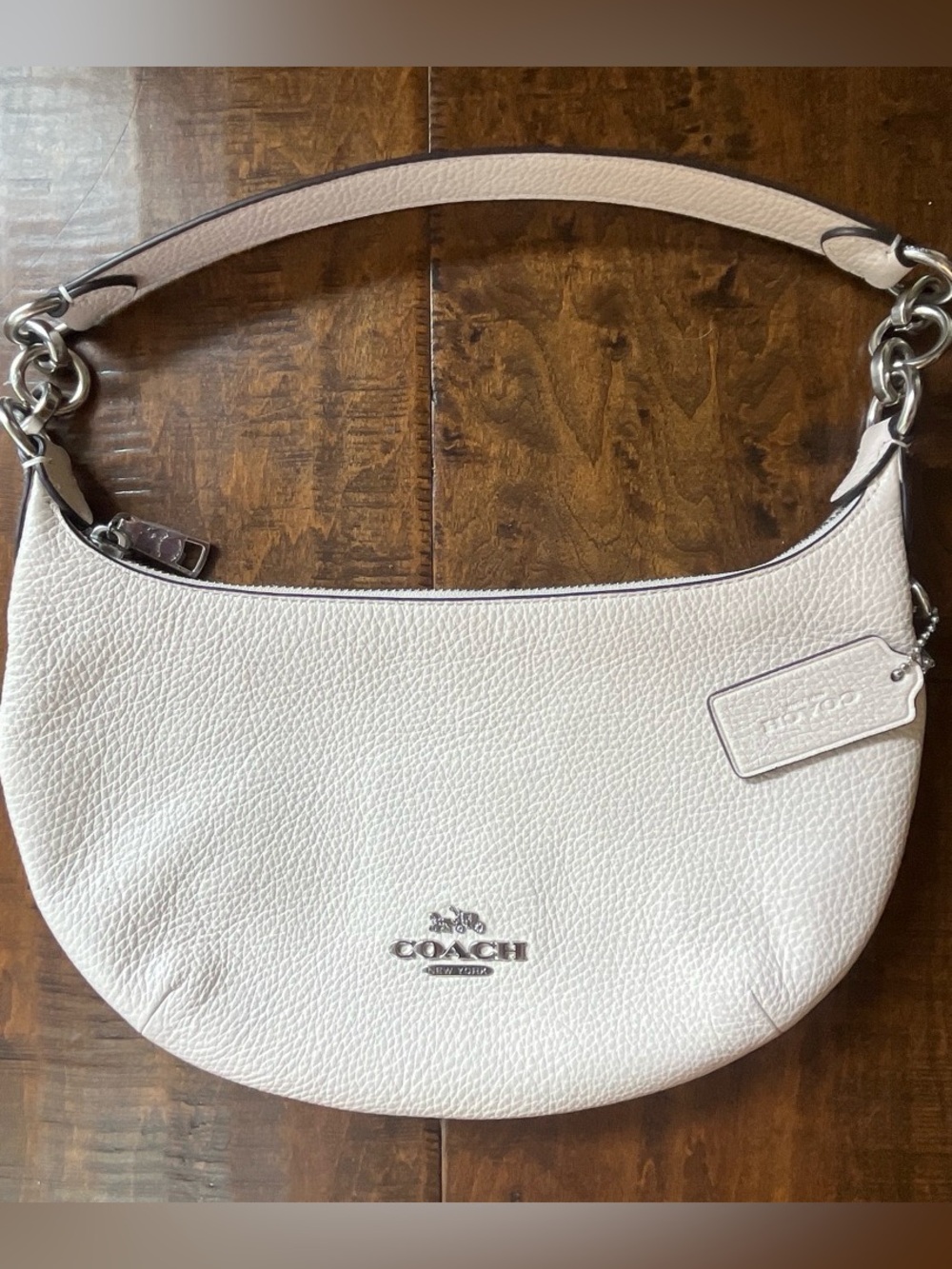 Coach Payton Hobo Bag in Chalk/White refined pebble leather shoulder bag